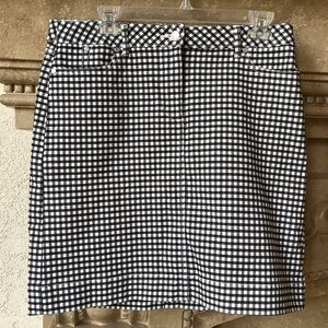 Talbots Women's Black & White Gingham A-Line Skirt